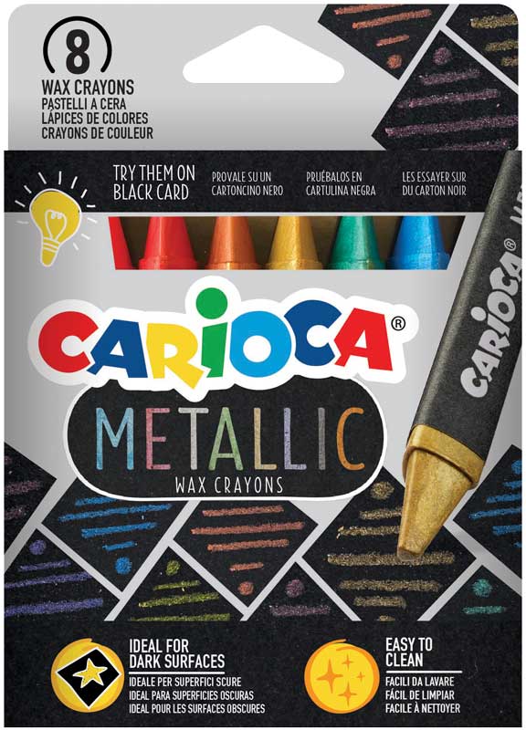 CARIOCA metallic waskrijt set van 8 kleuren