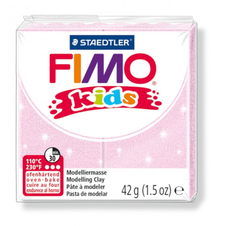STAEDTLER FIMO kids bloc de 42 gr, ROSE, divisé en 8 portions, refermable