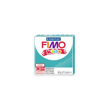 STAEDTLER FIMO kids blok 42 gr TURQUOISE, verdeeld in 8 porties, hersluitbaar