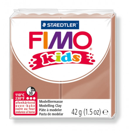 STAEDTLER FIMO kids blok 42 gr LICHT BRUIN, verdeeld in 8 porties, hersluitbaar