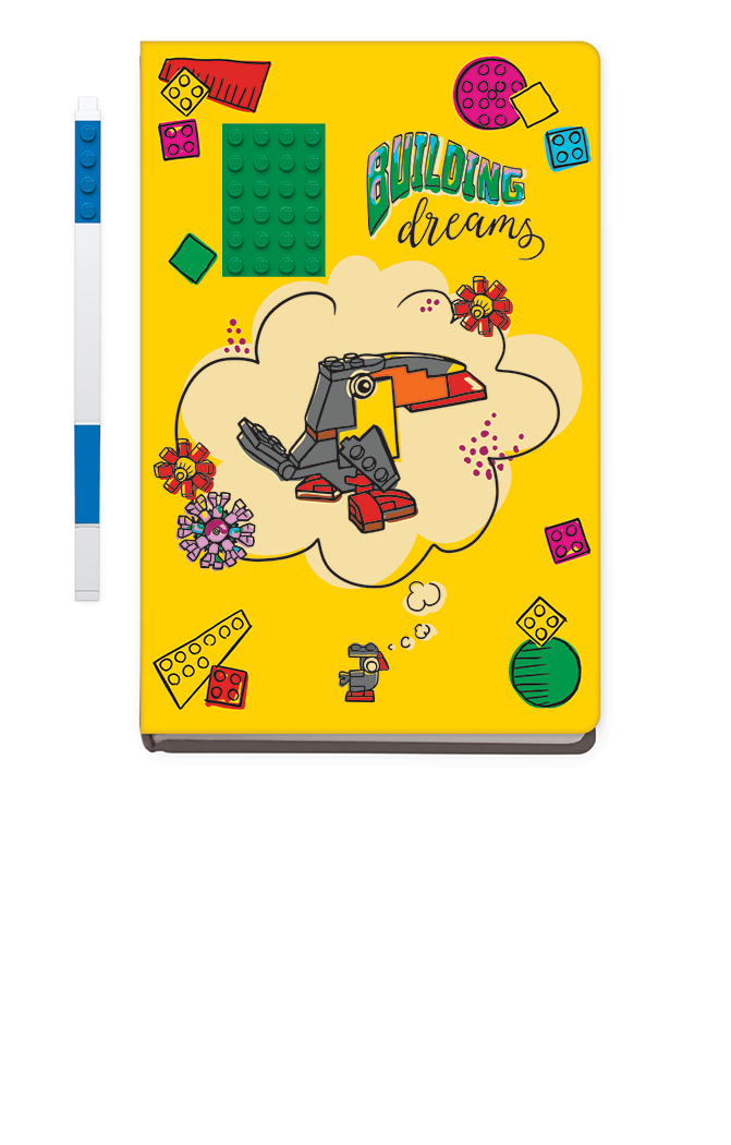 LEGO notitieboekje Buiding dreams, 21.5x14.3cm, 96 pag met blauwe gelpen