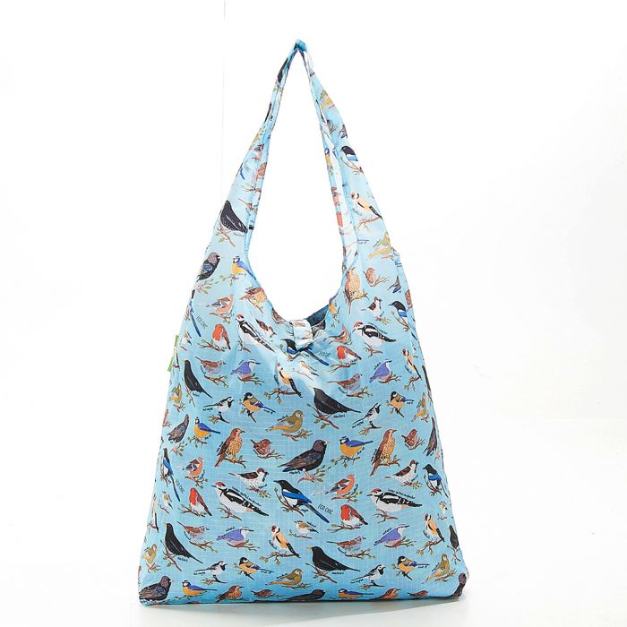 ECO CHIC Eco-Friendly foldaway shopper blue wild birds