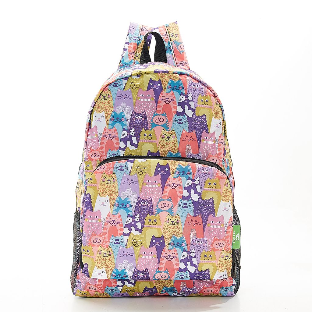 ECO CHIC Eco-Friendly backpack multiple cats
