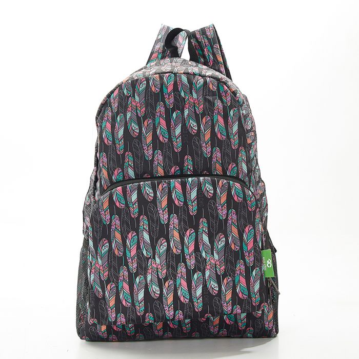 ECO CHIC Eco-Friendly backpack black feather