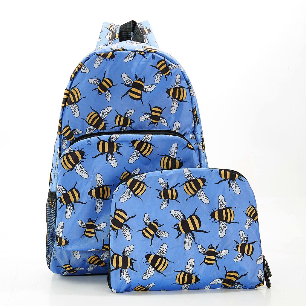 ECO CHIC Eco-Friendly backpack blue bees