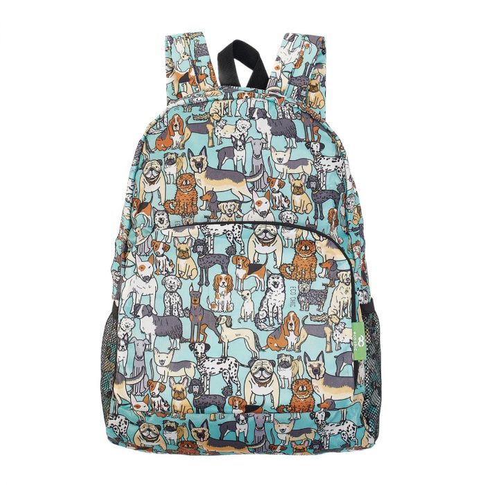 ECO CHIC Eco-Friendly backpack teal dogs