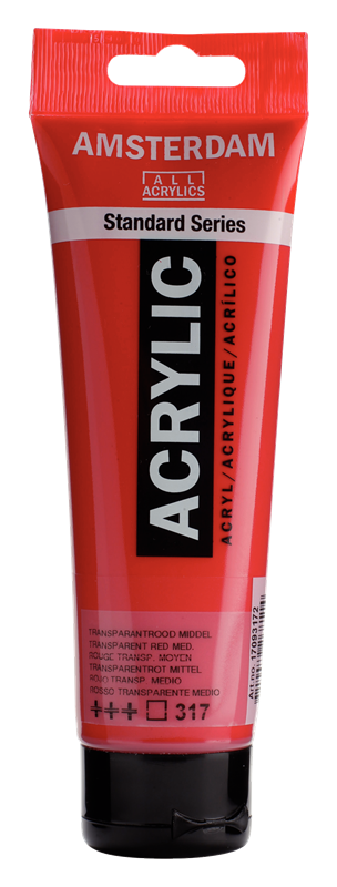 Amsterdam Standard Series Acrylverf Tube 120 ml Transparantrood Middel 317