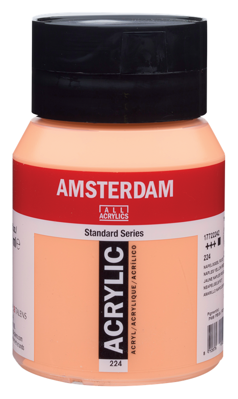 Amsterdam Standard Series Acrylverf Pot 500 ml Napelsgeel Rood 224