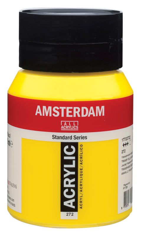 Amsterdam Standard Series Acrylique Pot 500 ml Jaune Transparent Moyen 272