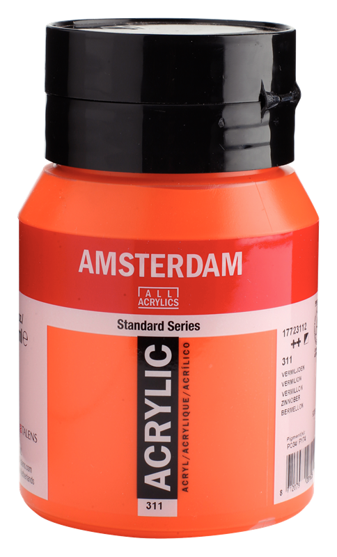 Amsterdam Standard Series Acrylique Pot 500 ml Vermillon 311