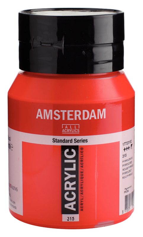 Amsterdam Standard Series Acrylverf Pot 500 ml Pyrrolerood 315