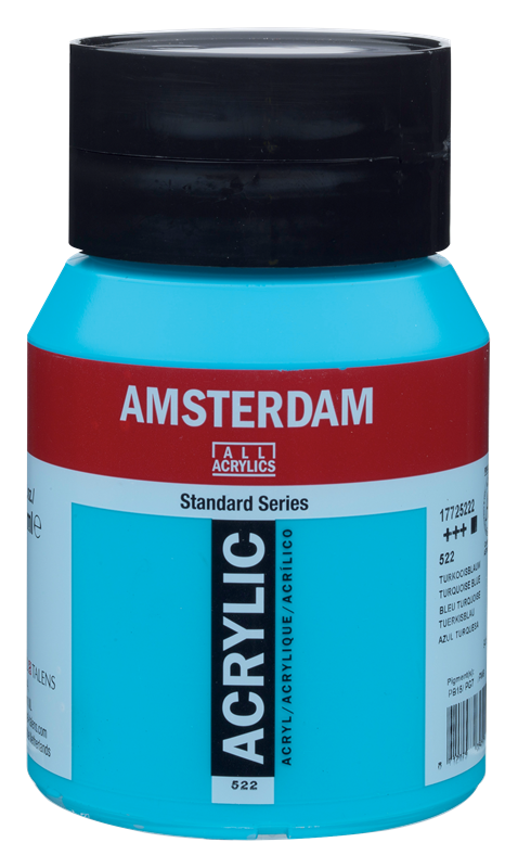 Amsterdam Standard Series Acrylique Pot 500 ml Bleu Turquoise 522