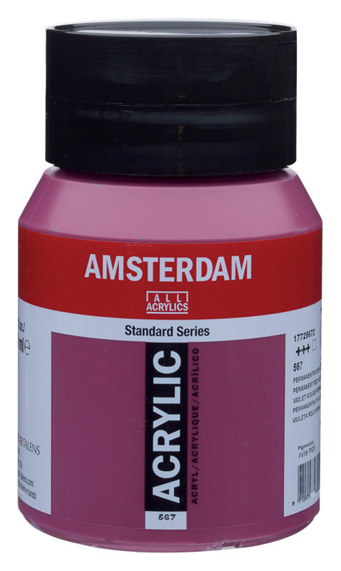 Amsterdam Standard Series Acrylique Pot 500 ml Violet Rougeâtre Permanent 567