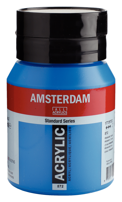 Amsterdam Standard Series Acrylverf Pot 500 ml Primaircyaan 572