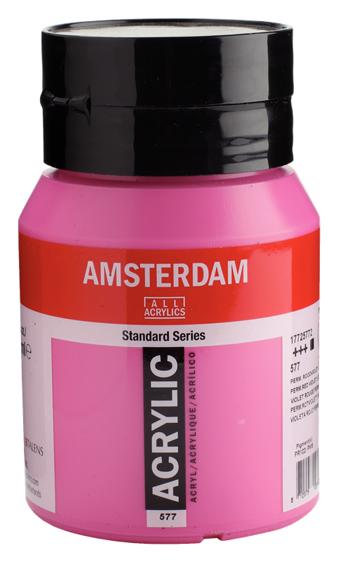 Amsterdam Standard Series Acrylique Pot 500 ml Violet Rouge Permanent Clair 577