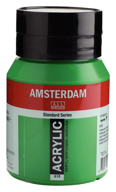 Amsterdam Standard Series Acrylverf Pot 500 ml Permanentgroen Licht 618