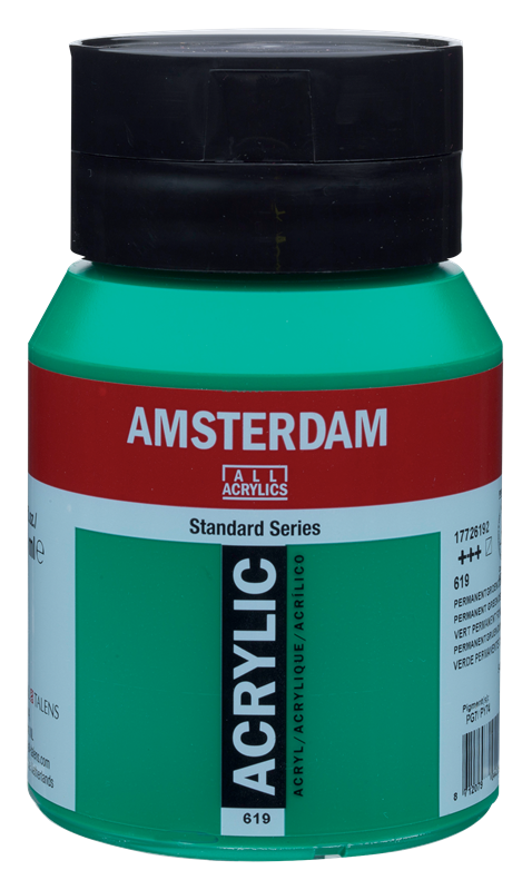 Amsterdam Standard Series Acrylverf Pot 500 ml Permanentgroen Donker 619