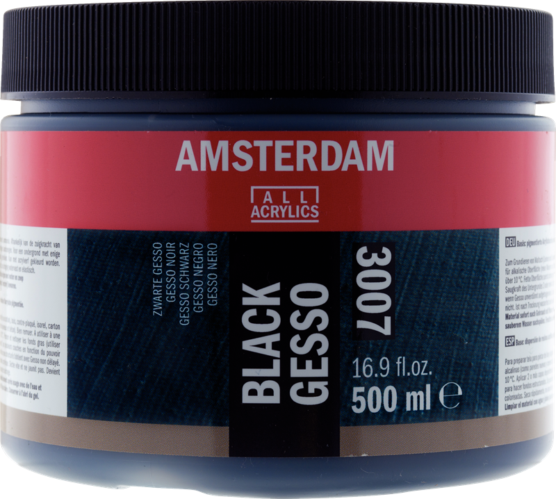 Amsterdam Zwart gesso 007 pot 500 ml