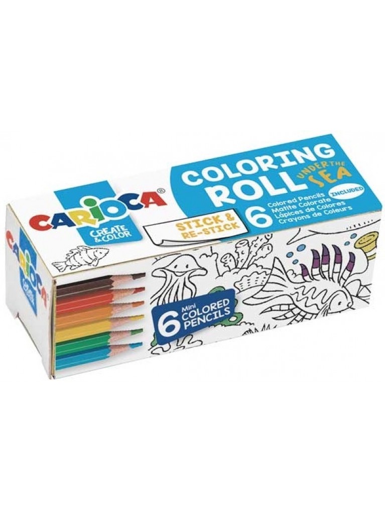 CARIOCA mini coloring roll SEA 10x85cm incl 6 potloden