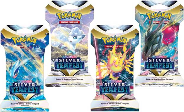 Pokémon Sword & Shield 12: Silver Tempest, booster pack van 10